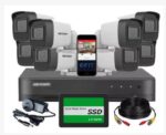 KIT HIKVISION DVR 8CH + 8 bullet + Disco 480SSD + CABLE