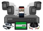 KIT HIKVISION DVR 8CH + 4 bullet + Disco 240SSD + CABLE